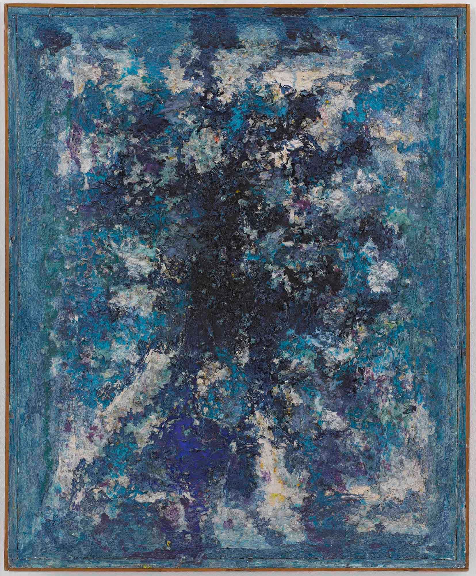 Blue Scroll, 1958, Oil on linen in artist's frame, 37 x 29 1/2 in. (94 x 74.9 cm)
 – The Richard Pousette-Dart Foundation