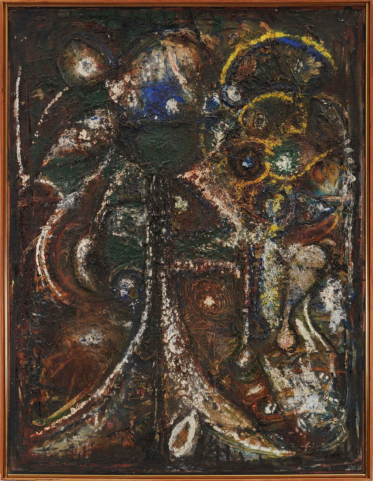 Sombre Fusion, 1943, Oil on linen, 43 x 33 in. (109.2 x 83.8 cm)
 – The Richard Pousette-Dart Foundation