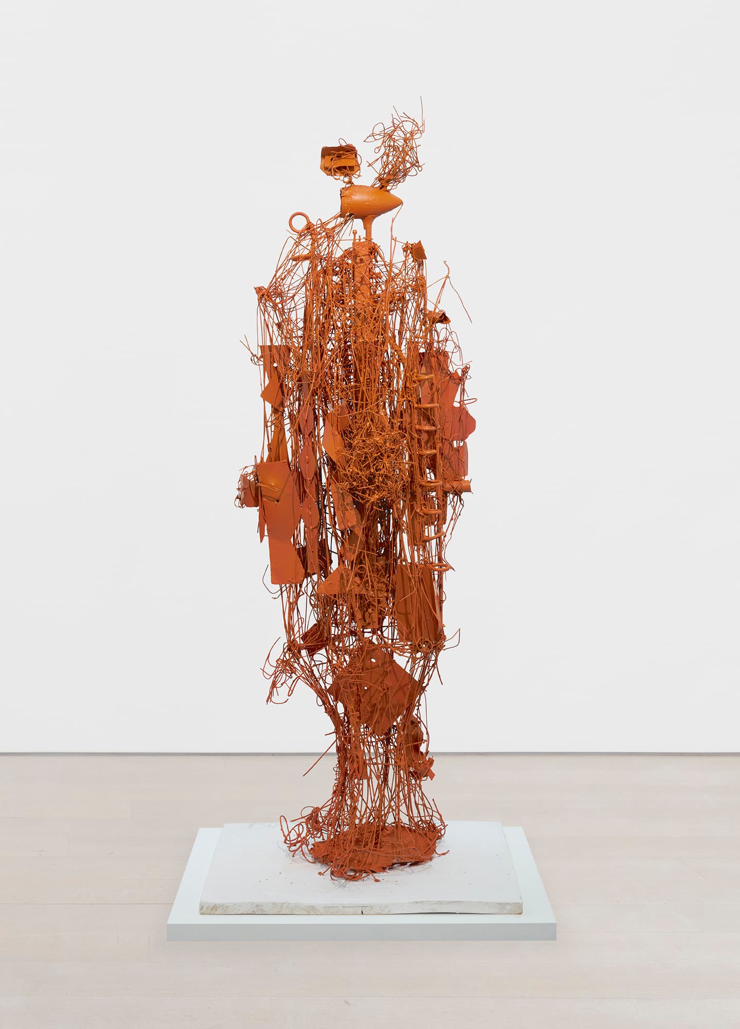 Apparition (Wire Sculpture #1)
1951
Steel wire and metal objects-trouve painted 
88 x 22 x 21 in. (223.5 x 55.9 x 53.3 cm)
 – The Richard Pousette-Dart Foundation