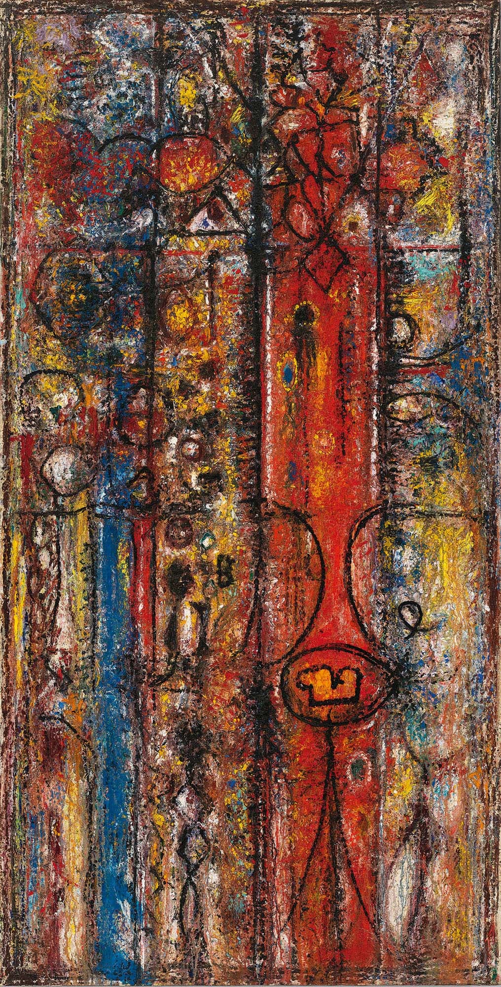 The Magnificent, 1950–51, Oil on canvas, 86 3/8 x 44 in. (219.2 x 111.8 cm)
Whitney Museum of American Art, New York (53.43)
 – The Richard Pousette-Dart Foundation