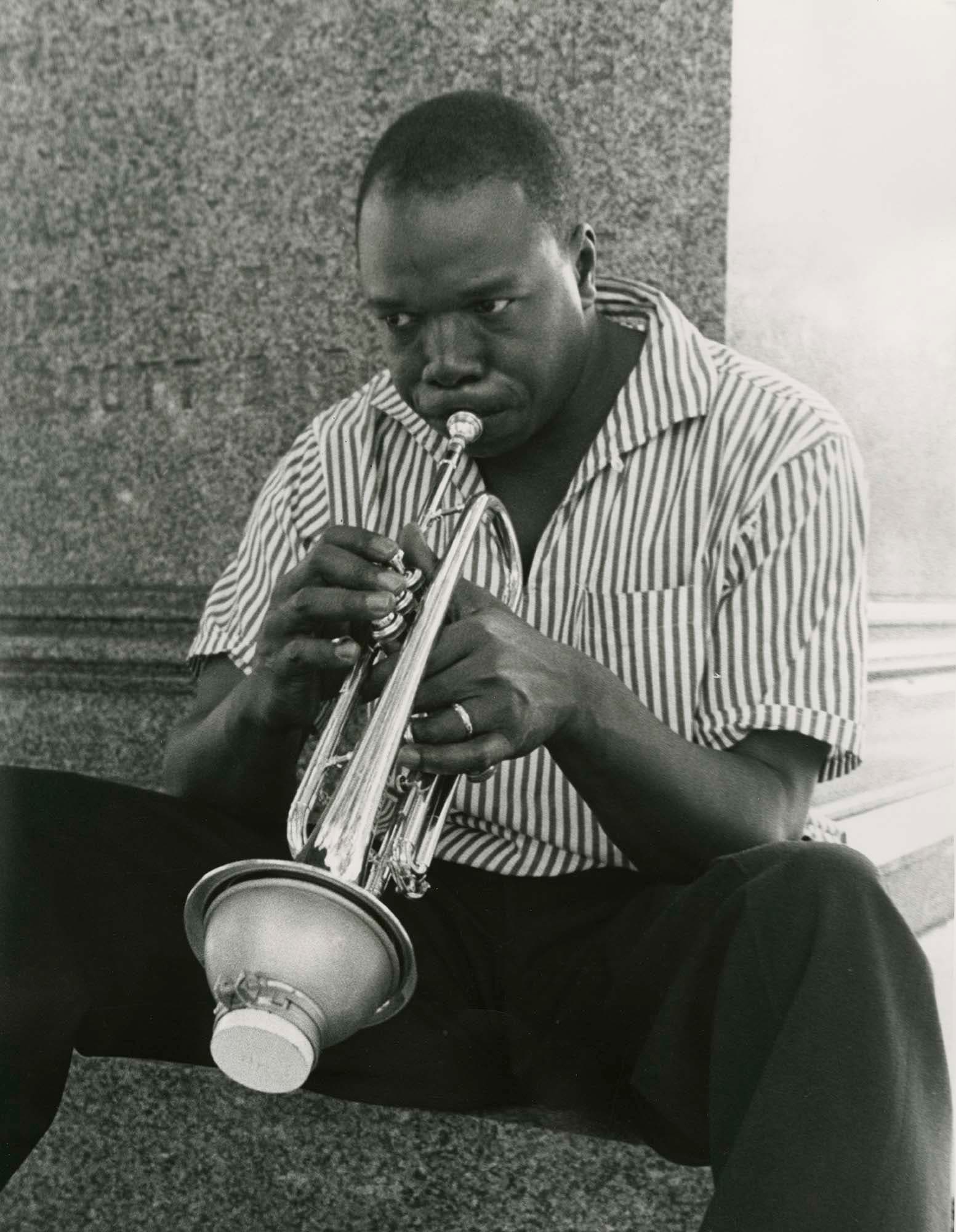 Thad Jones, 1955, Gelatin silver print, 13 3/4 x 10 7/8 in. (34.9 x 27.6 cm)
 – The Richard Pousette-Dart Foundation