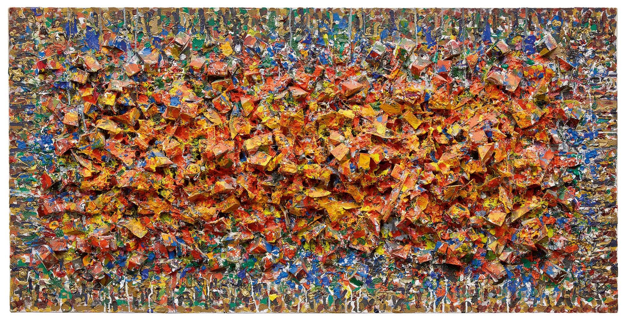 Golden Crystal, 1986, Acrylic and mixed media on linen, 33 x 66 in. (83.8 x 167.6 cm)
 – The Richard Pousette-Dart Foundation