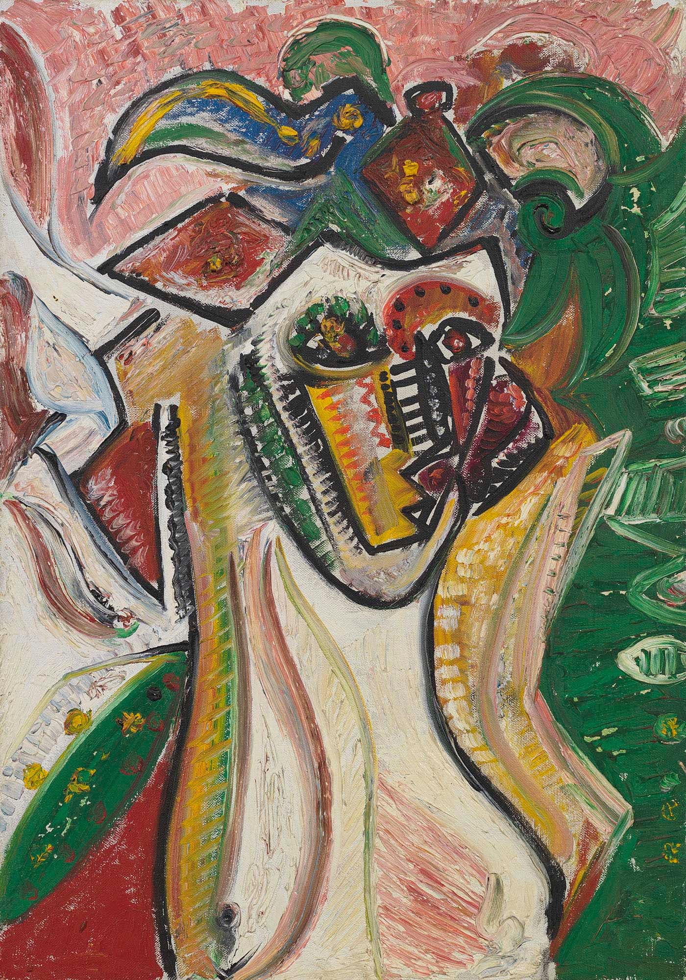 Woman with Bird, c. 1937, Oil on linen, 20 x 14 in. (50.8 x 35.6 cm)
 – The Richard Pousette-Dart Foundation