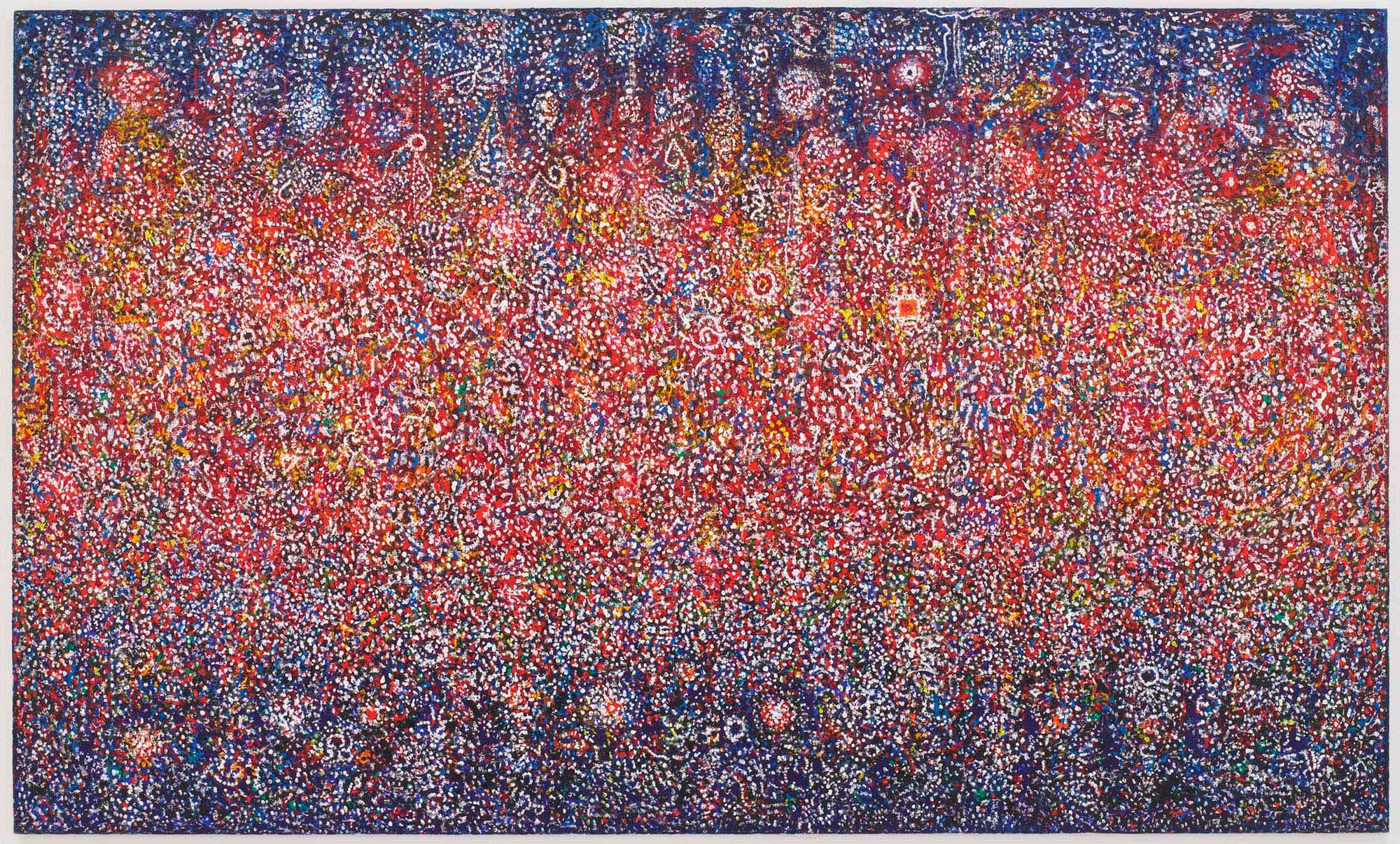 Celebration Birth, 1975–76, Acrylic on linen, 72 1/8 x 120 1/8 in. (183.2 x 305.1 cm)
 – The Richard Pousette-Dart Foundation