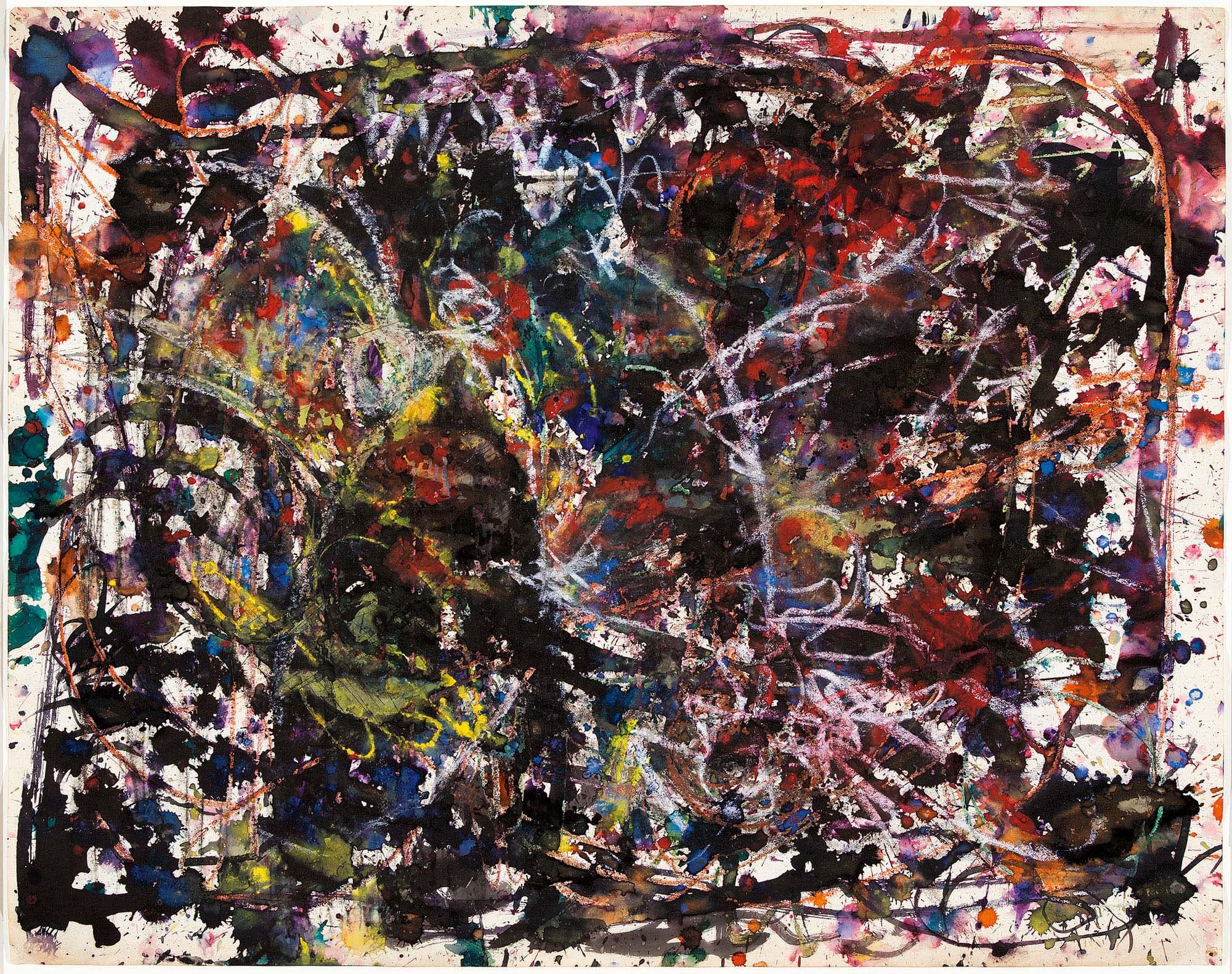 Calligraphic Apotheosis
1940s
Gouache graphite, and ink on waxed paper
23 x 29 in. (58.4 x 73.7 cm)
 – The Richard Pousette-Dart Foundation