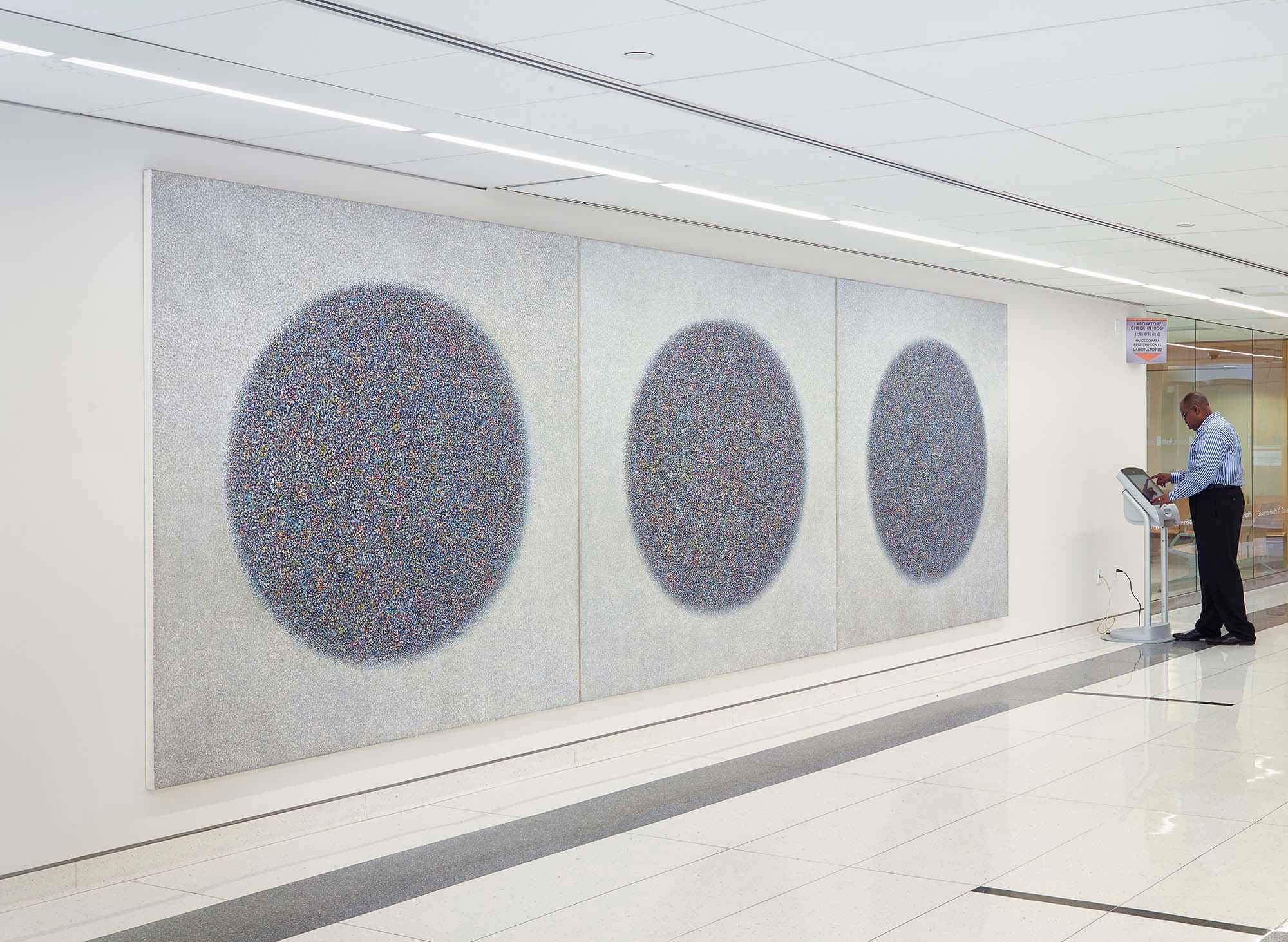 Presence, Healing Circles, 1973–74, Acrylic on canvas, 84 x 252 in. (213.4 x 640.1 cm)  
North Central Bronx Hospital in Coorperation with New York State Facilities and Development Corporation
 – The Richard Pousette-Dart Foundation