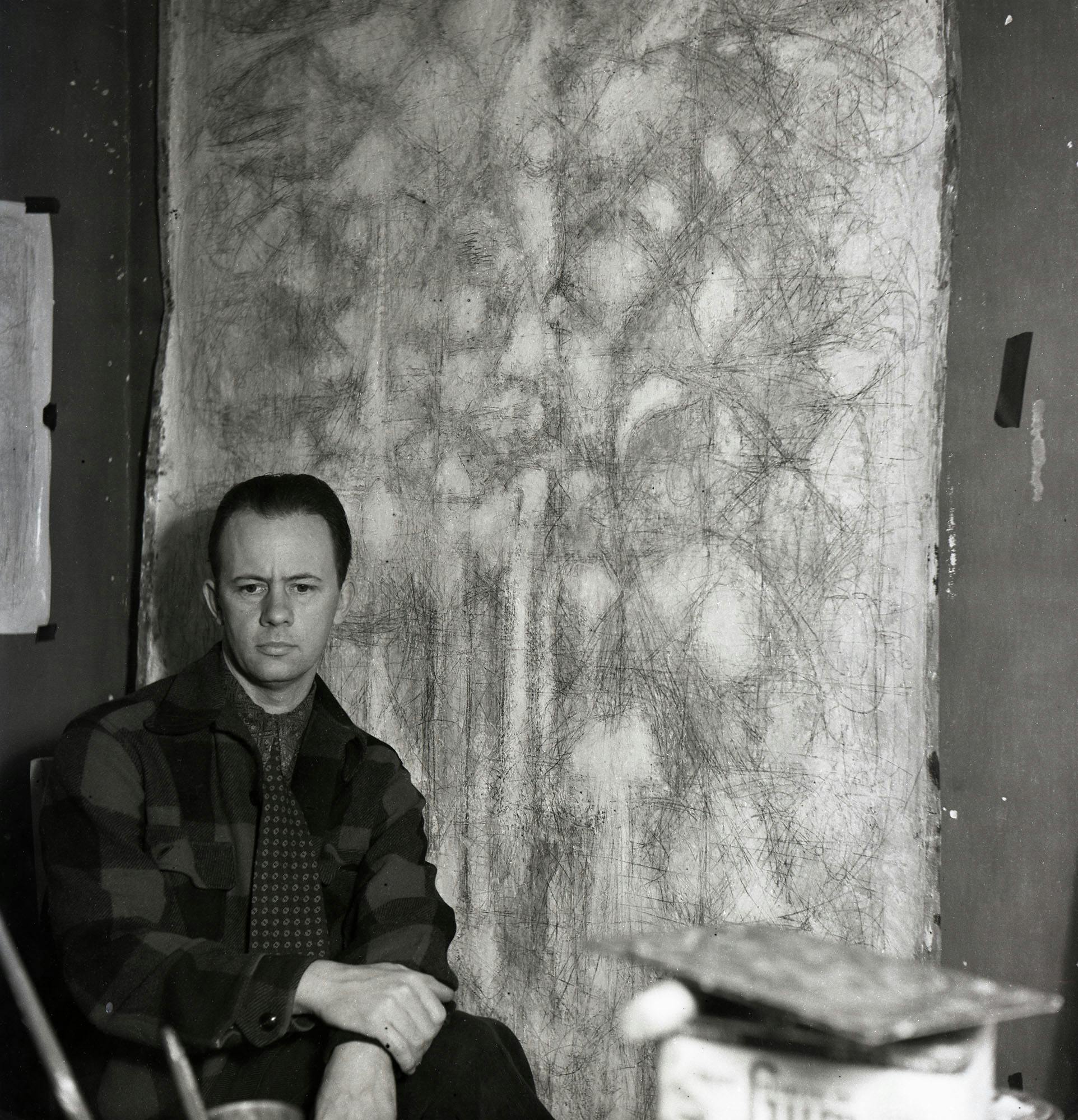 Richard Pousette-Dart, Self-portrait, Sloatsburg, NY, c. 1953. – The Richard Pousette-Dart Foundation