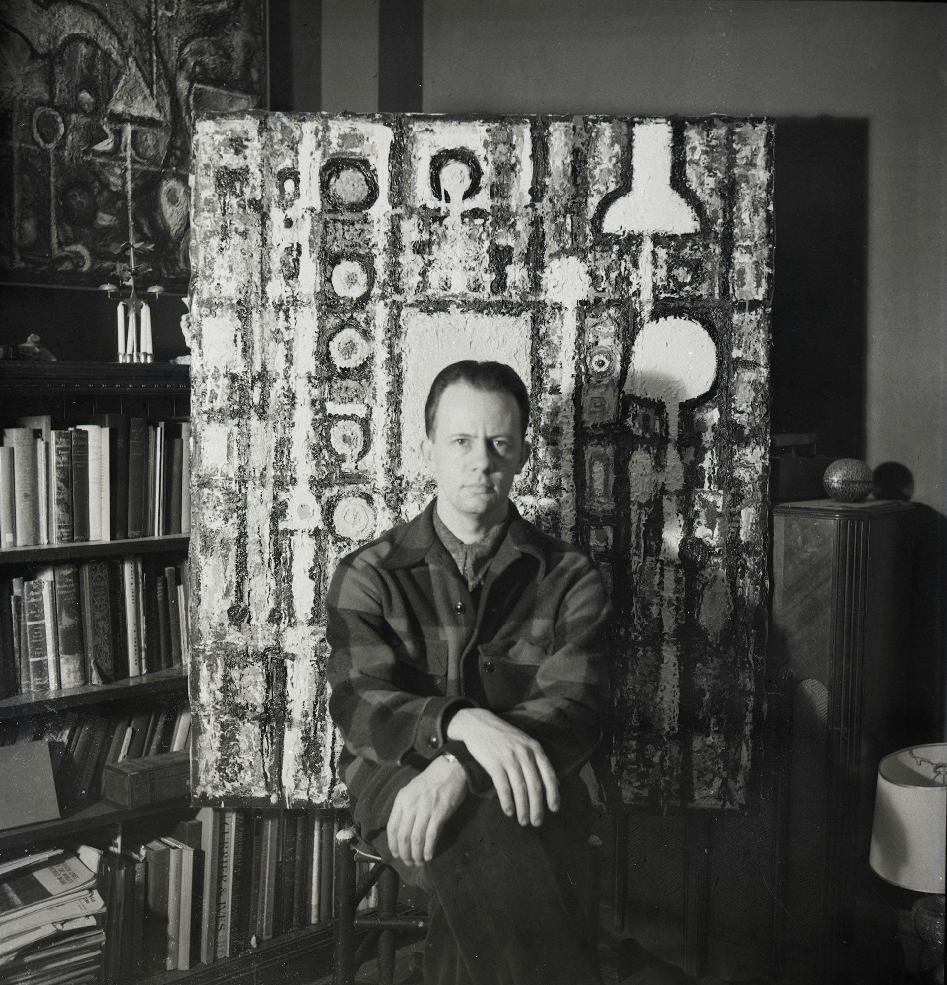 Richard Pousette-Dart, Self-portrait, Sloatsburg, NY, c. 1953. – The Richard Pousette-Dart Foundation