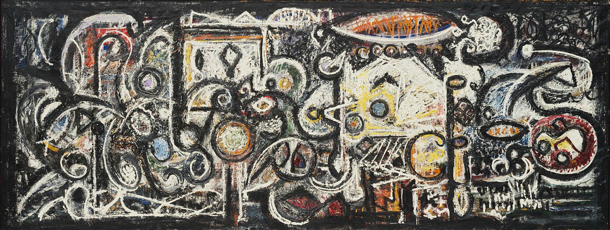 _Fugue Number 2_, 1943, oil and sand on canvas, 41 ⅛ x 106 ½ in. (104.2 x 270.4 cm), The Museum of Modern Art, New York, Given anonymously (1100.1969)
 – The Richard Pousette-Dart Foundation