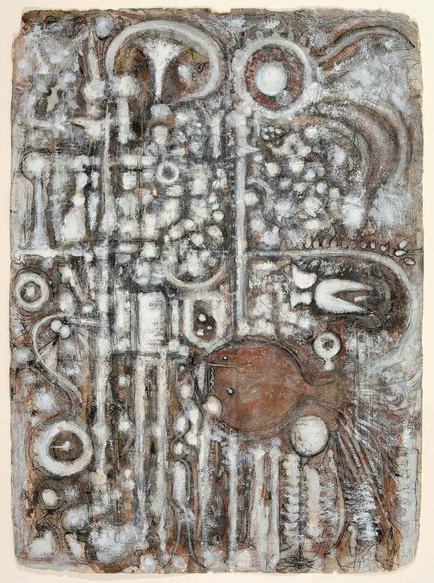 White Undulation
1941–42
Pen ink, watercolor, gouache, and oil on wove paper
31 x 23 in. (78.7 x 58.4 cm)
 – The Richard Pousette-Dart Foundation