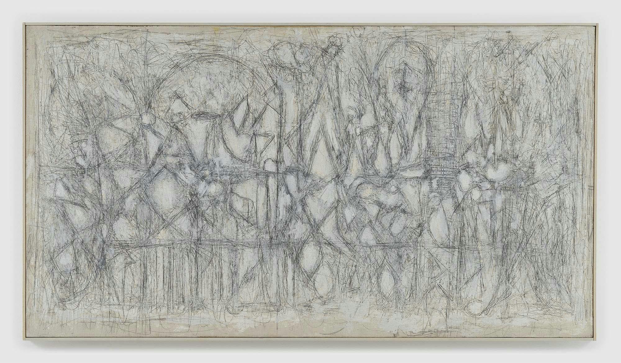 White Garden, Number 3 
1950
Oil and graphite on linen
27 1/8 x 49 1/2 in. (68.9 x 125.7 cm)
 – The Richard Pousette-Dart Foundation