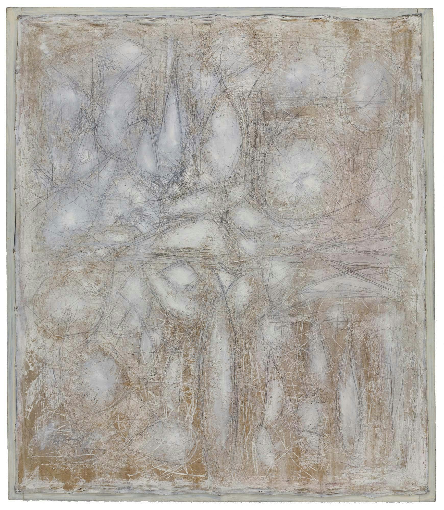 The Web
1950
Oil and graphite with metallic oil paint on linen
52 x 44 1/2 in. (132.1 x 113 cm)
 – The Richard Pousette-Dart Foundation