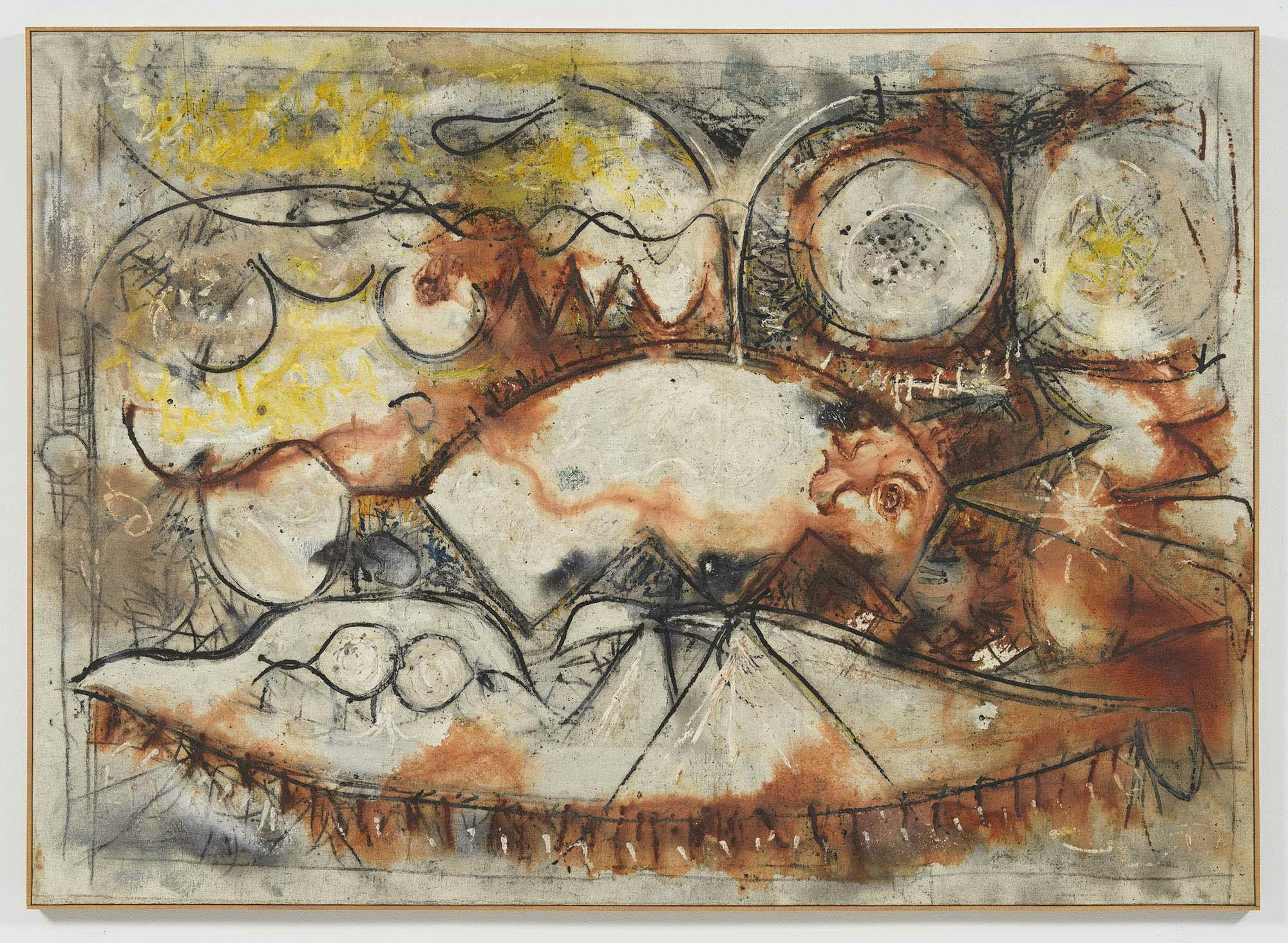 Sea Birth
1950
Oil on linen
56 x 78 1/2 in. (142.2 x 199.4 cm)
 – The Richard Pousette-Dart Foundation