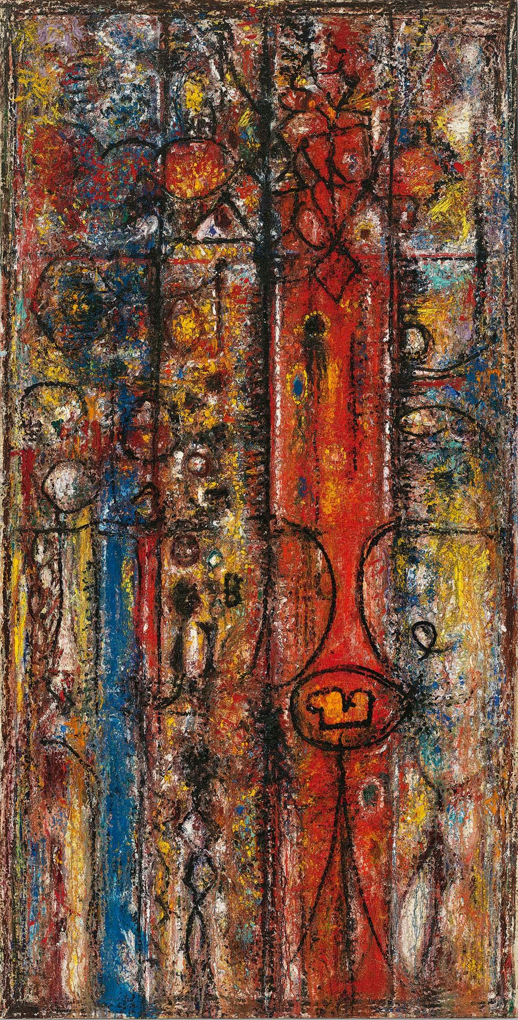 The Magnificent
1950–51
Oil on canvas
86 3/8 x 44 in. (219.2 x 111.8 cm)
Whitney Museum of American Art, New York (53.43)
 – The Richard Pousette-Dart Foundation