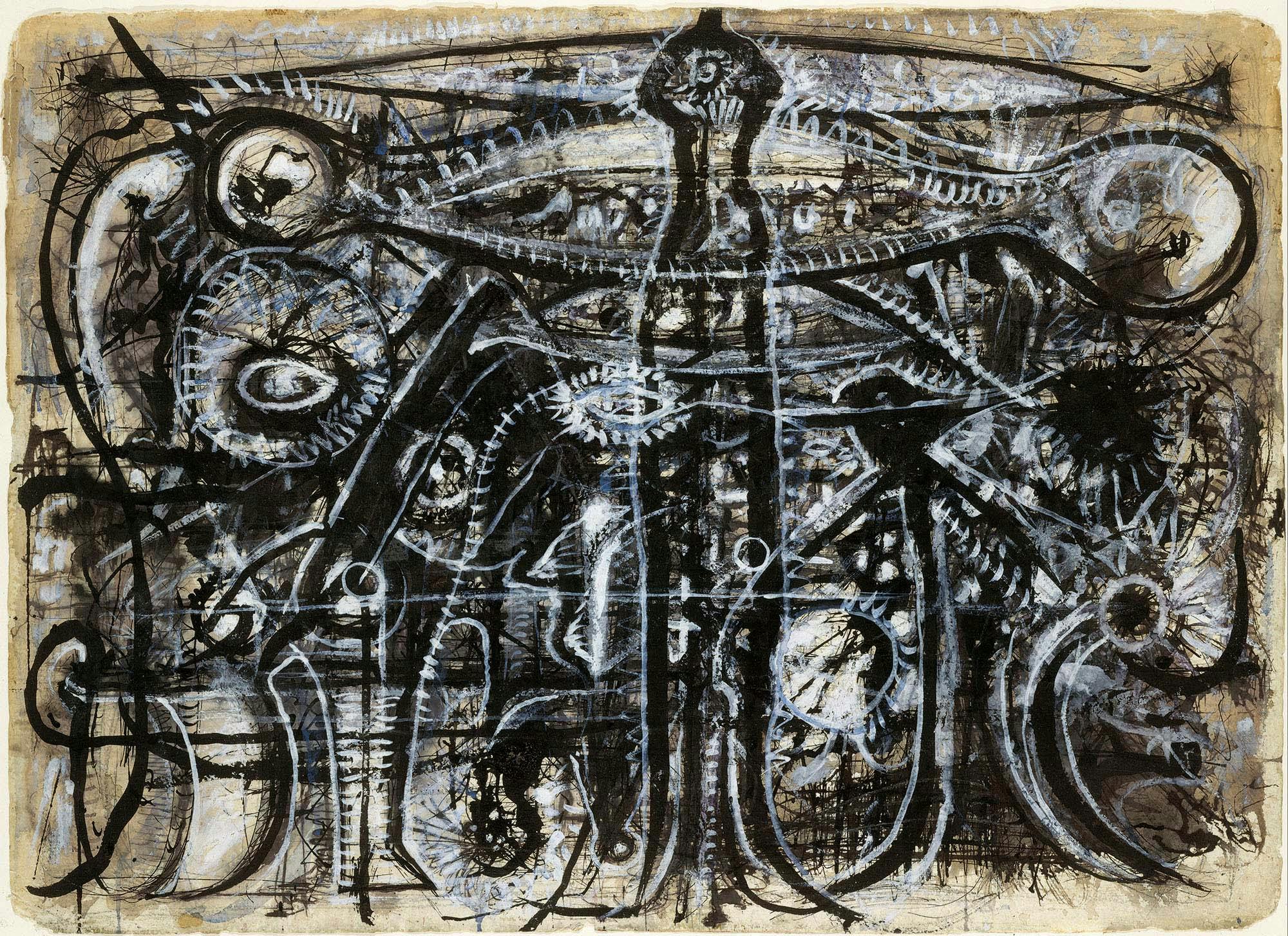 Undulation Series
c. 1941–44
Gouache watercolor, and ink on paper
22 1/2 x 32 1/4 in. (57.2 x 81.9 cm)
The Metropolitan Museum of Art, New York, Anonymous Gift (1991.476.1)
 – The Richard Pousette-Dart Foundation
