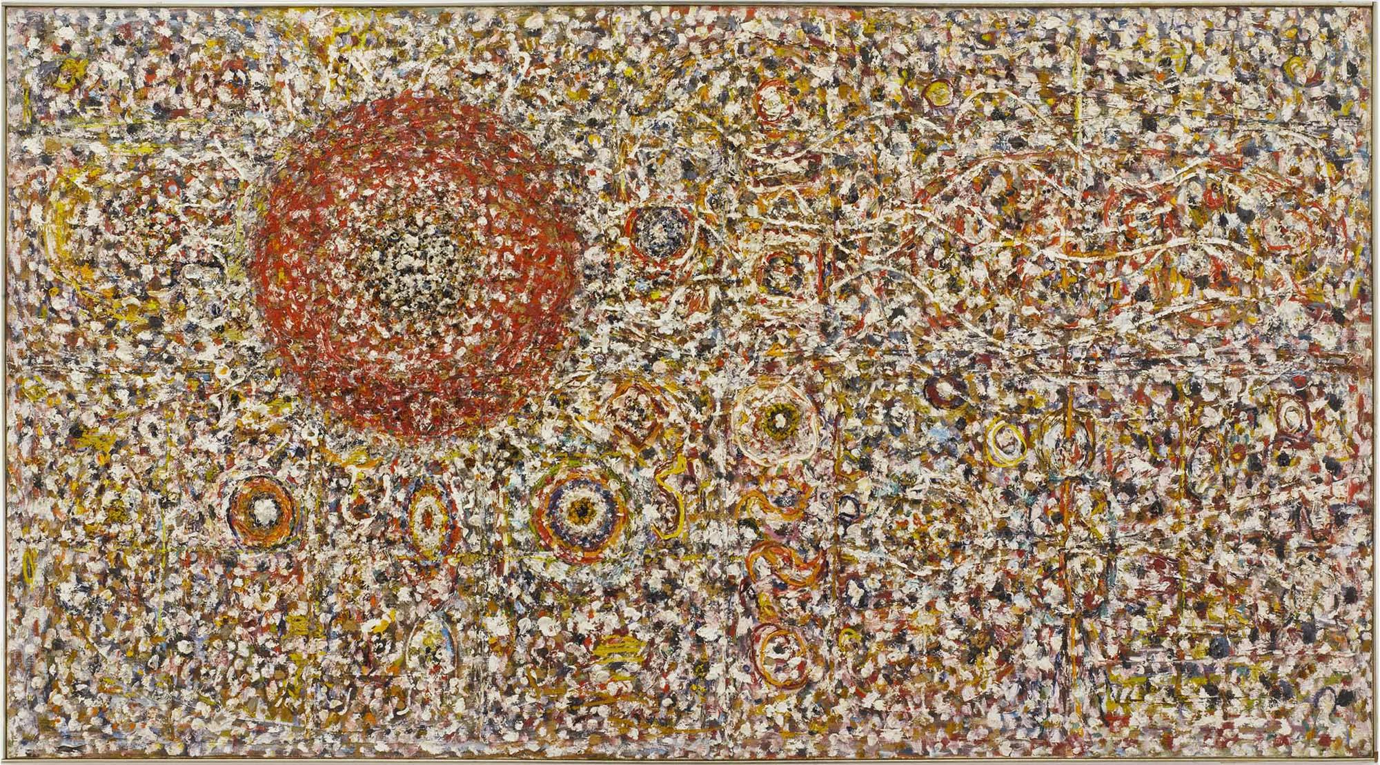From the Flaming Suns
1960–64
Oil on linen
66 x 96 in. (167.6 x 243.8 cm)
 – The Richard Pousette-Dart Foundation