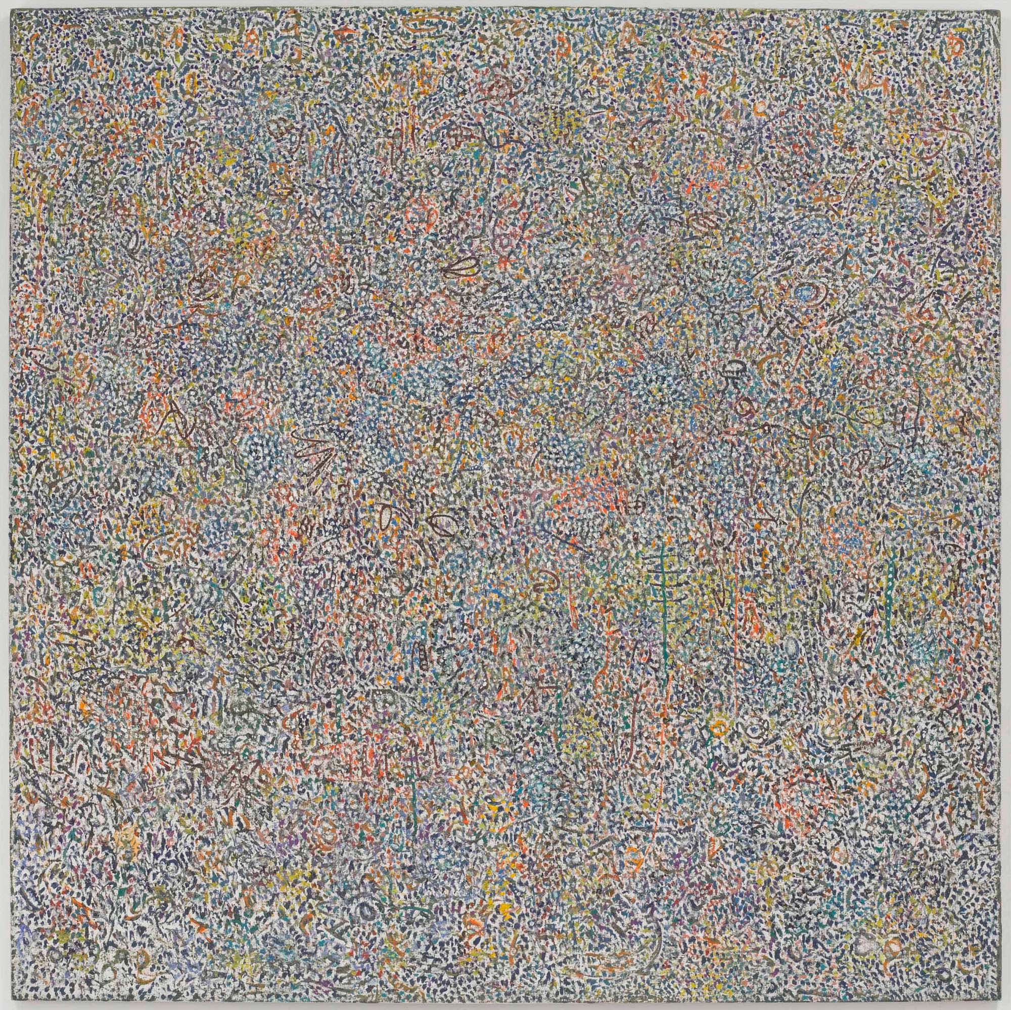 Presence, Amaranth Garden #1, 1974, Oil on linen, 90 x 90 in. (228.6 x 228.6 cm)
– The Richard Pousette-Dart Foundation