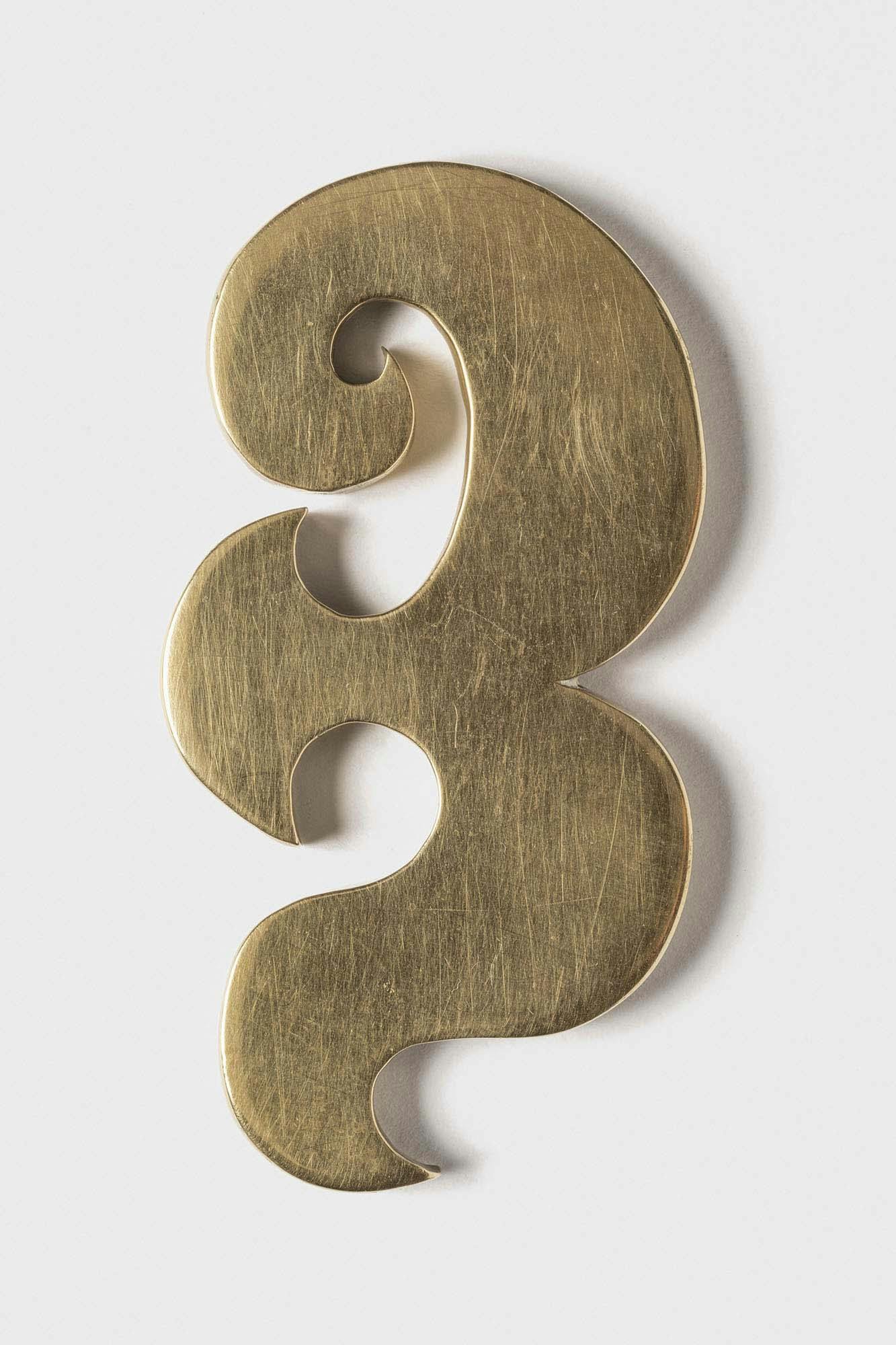 Brass #80
c. 1952
Hand-cut brass
3 5/8 x 2 x 1/4 in. (9.2 x 5.1 cm)
 – The Richard Pousette-Dart Foundation