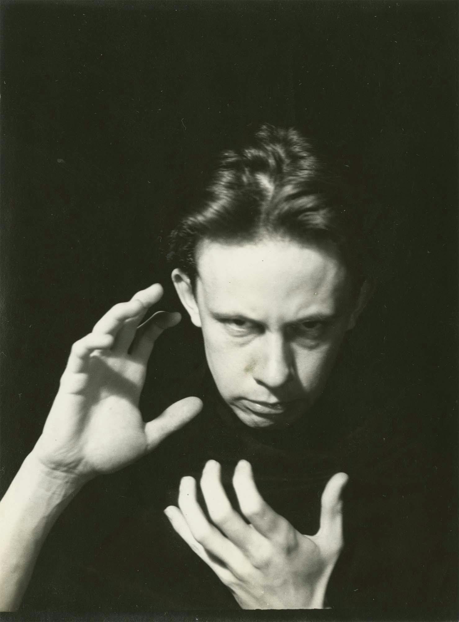 Self-Portrait
c. 1935
Gelatin silver print
4 7/8 x 3 5/8 in.
 – The Richard Pousette-Dart Foundation