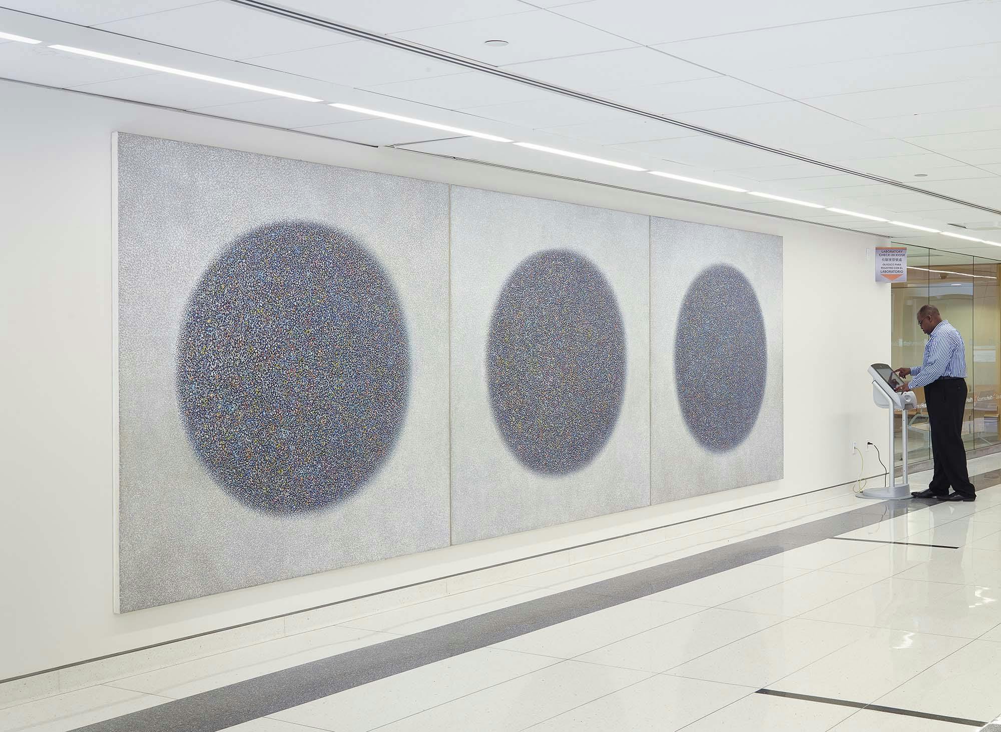 Presence, Healing Circles
1973–74
Acrylic on canvas
84 x 252 in. (213.4 x 640.1 cm)  
North Central Bronx Hospital in Coorperation with New York State Facilities and Development Corporation
 – The Richard Pousette-Dart Foundation